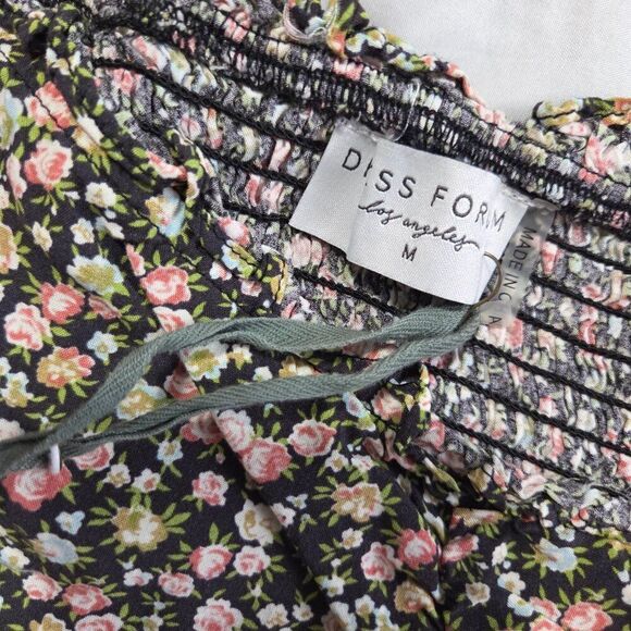 NEVER WORN DRESS FORUM RUCHED SMOCKED DITSY FLORAL BOHO TOP SIZE M - Picture 10 of 13